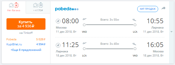 Москва - Ларнака - Москва